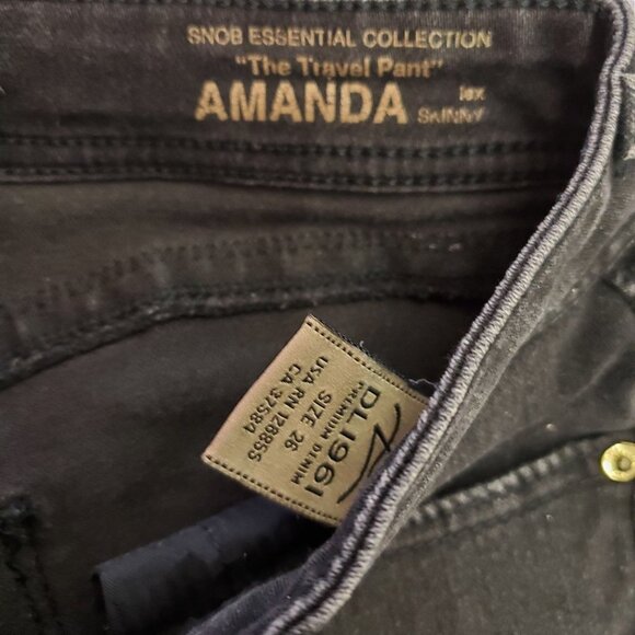 DL1961 Black Dark Rinse Amanda  "The Travel Pants" - Picture 12 of 13